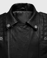 Black Biker Ironwood Leather Jacket for Men