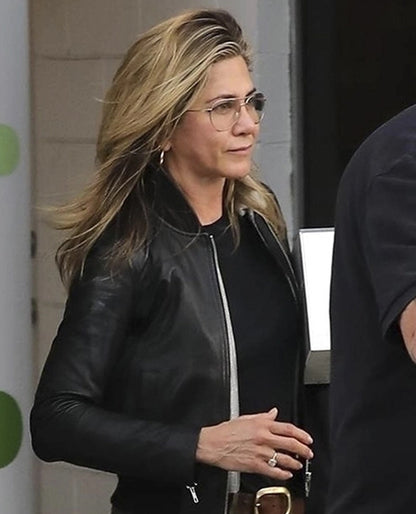 Jennifer Aniston Black Biker Leather Jacket