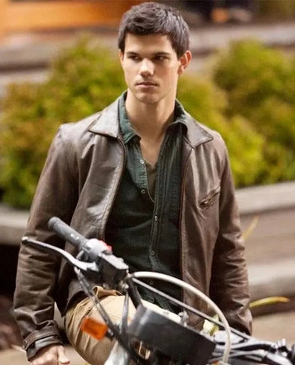 Taylor Lautner The Twilight Saga Brown Leather Jacket