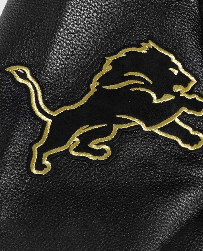 Detroit Lions Full-Zip Black Varsity Jacket