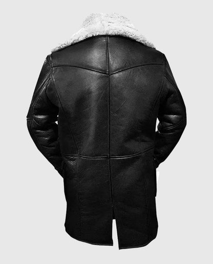 Dark Knight Rises Tom Hardy Shearling Leather Coat
