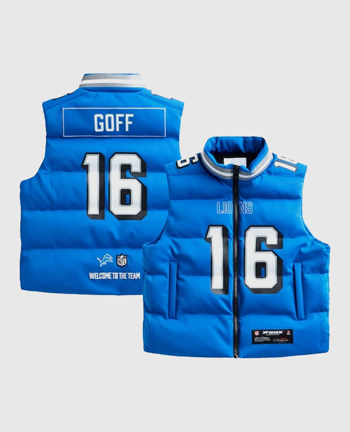 Jared Goff Detroit Lions Off Season Player Puffer Vest