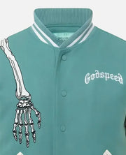 Men's Rod Godspeed Skull Mint Varsity Jacket