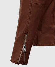 Men's Motorad Tan Biker Leather Jacket