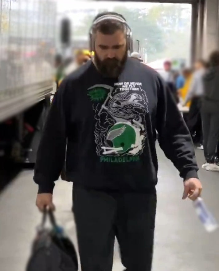 Jason Kelce Now Or Never We Fly Together Black Sweatshirt