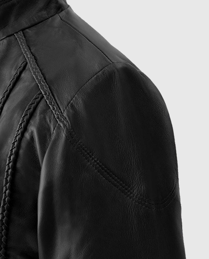 Women's Black Clova Leather Jacket