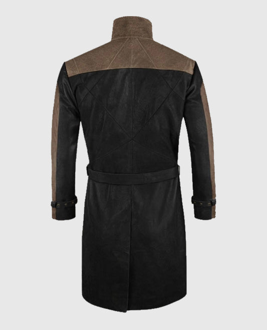 Aiden Pearce Watch Dog Leather Trench Coat