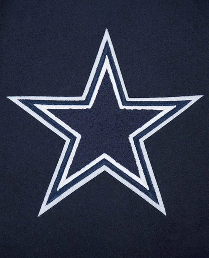 Dallas Cowboys Script Tail Classic Rib Varsity Jacket