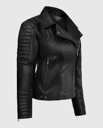 Victoria Justice Quilted Biker Leather Jacket