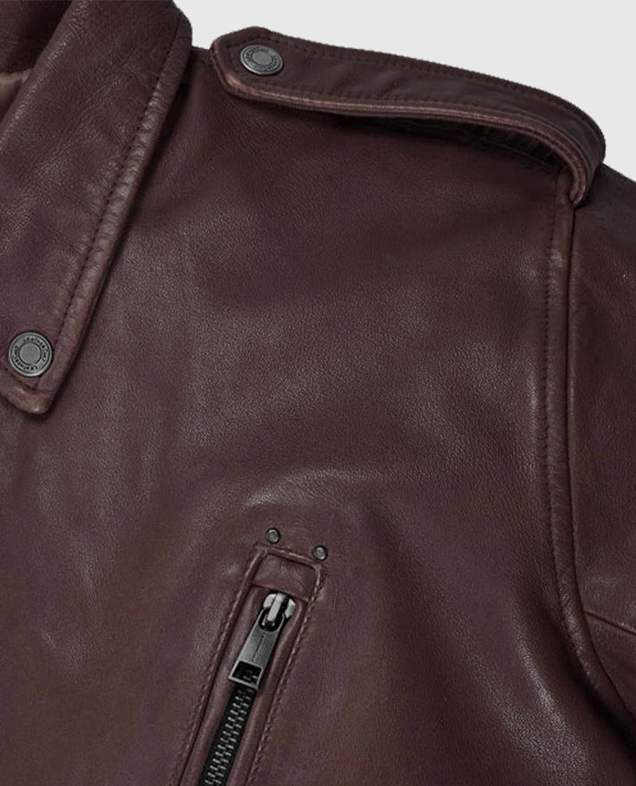 Men's Rider Burgundy Falcon Leather Jacket