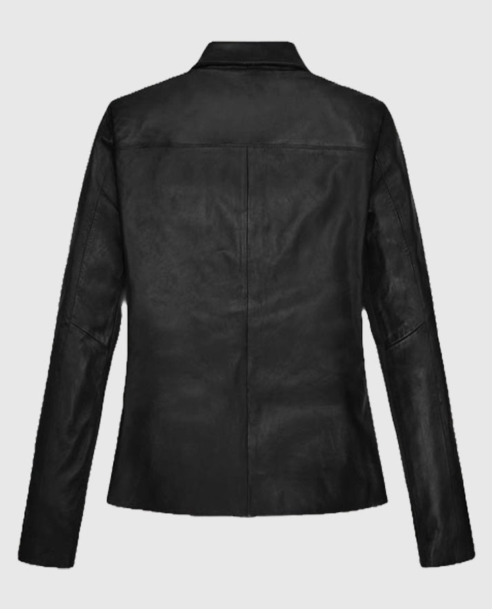 Milla Jovovich Black Leather Jacket
