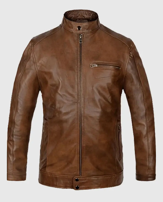 Scott Eastwood Overdrive Spanish Brown Leather Jacket