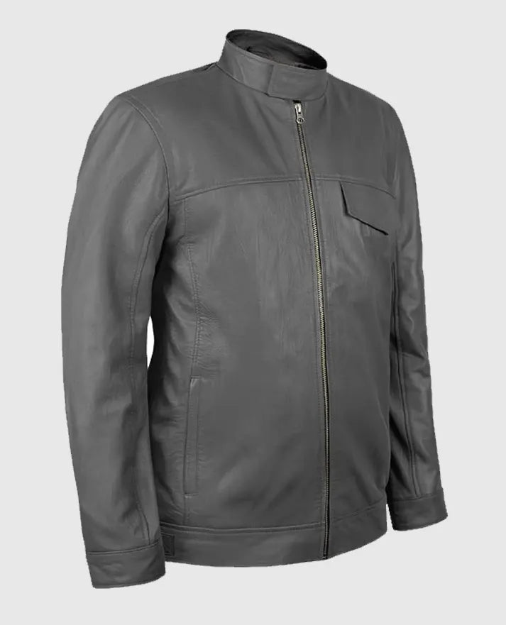 Shia Labeouf Transformers 3 Gray Leather Jacket