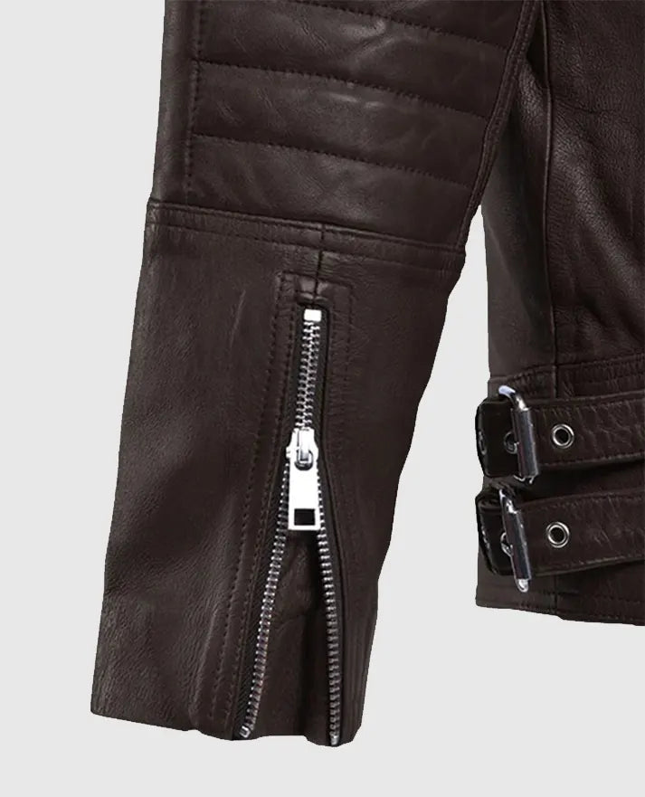 Shotgun Brown Moto Leather Jacket for Men
