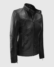 Elsa Pataky Black Leather Jacket
