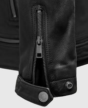 Black Biker Ironwood Leather Jacket for Men