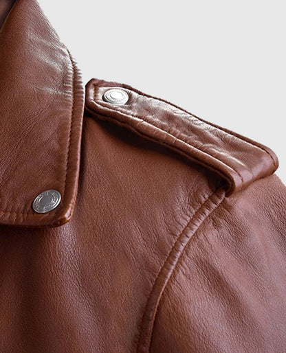Men's Biker Beast Tan Leather Jacket