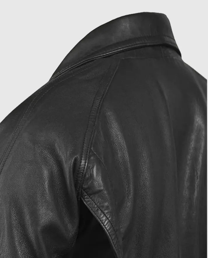 Men's Bomber Vintage Black Leather Jacket