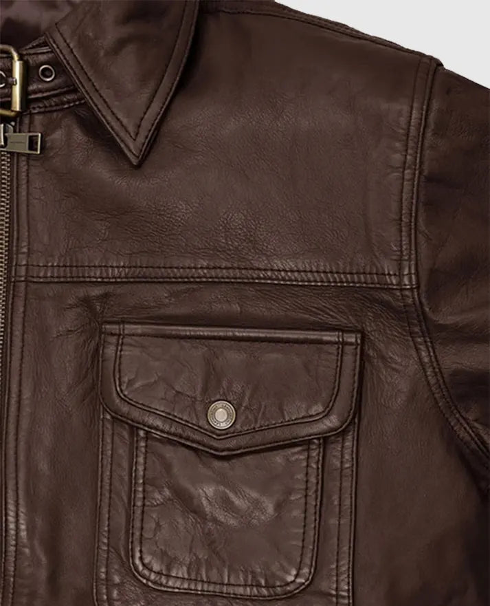 Men's Leather Retro Style Brown Jacket