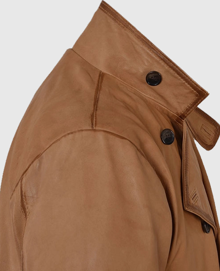 Tan Burnished Royal Flying Coat for Men
