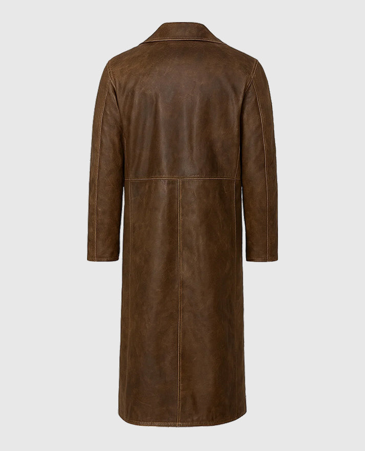 David Beckham Brown Leather Coat