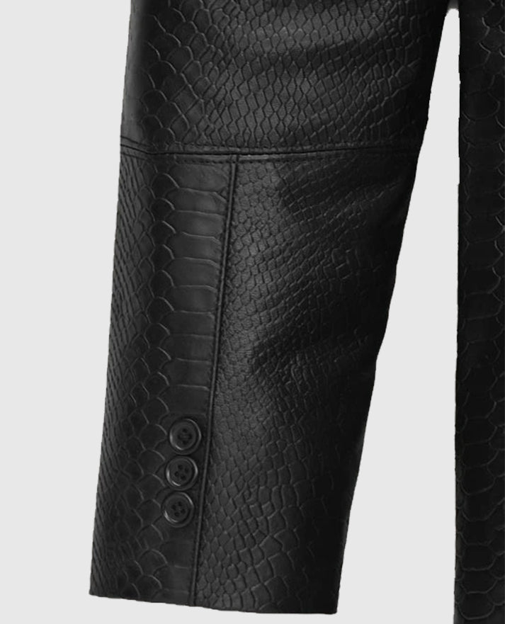 Python Catwalk Black Leather Blazer for Men