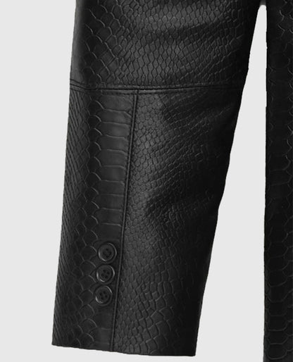 Python Catwalk Black Leather Blazer for Men