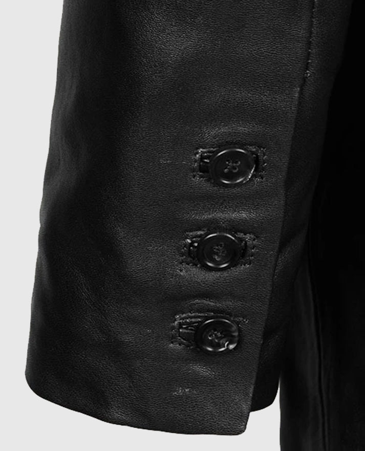 Medieval Black Leather Blazer For Men