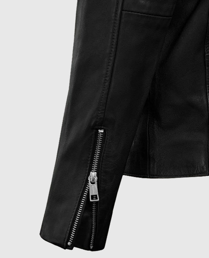 Men's Motorad Biker Black Leather Jacket