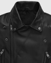 Bruna Marquezine Blue Beetle Leather Jacket