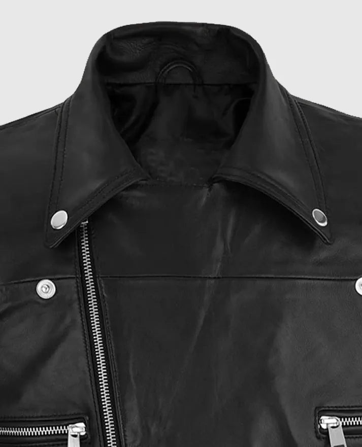 LeBron James Black Biker Leather Jacket