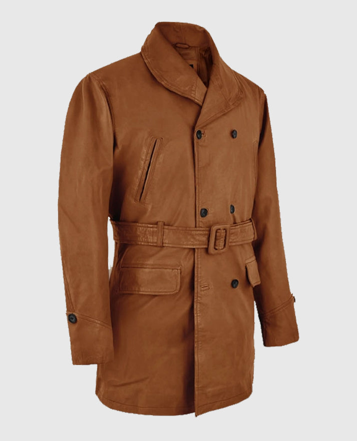 Brad Pitt Legends of the Fall Leather Trench Coat - second image