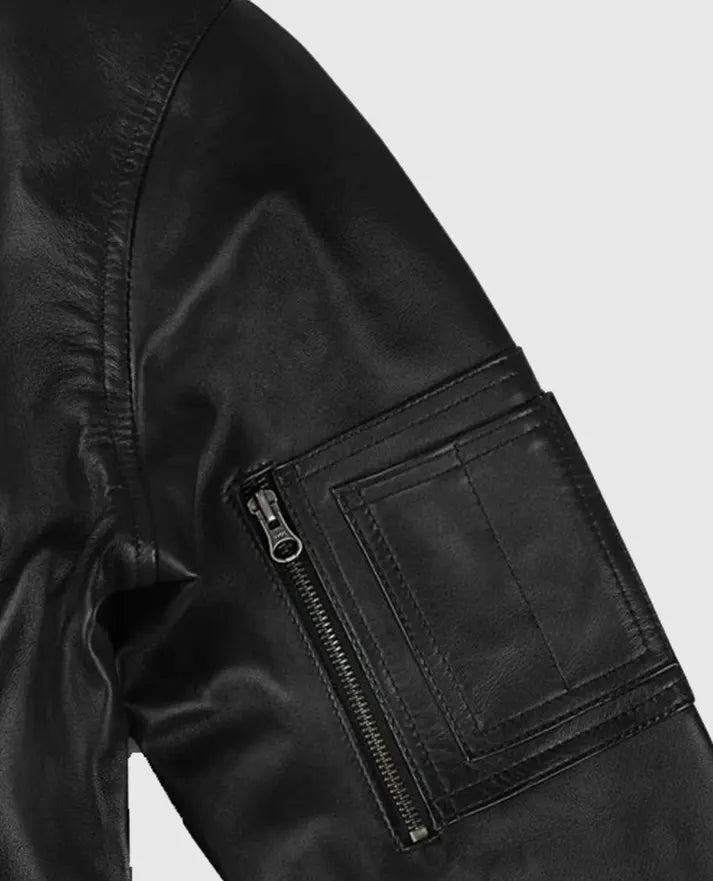 MA-1 Bomber Leather Jacket for Men