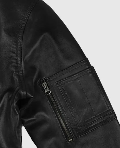 MA-1 Bomber Leather Jacket for Men