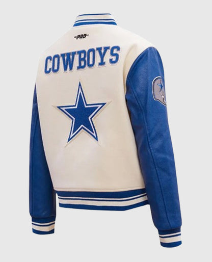 Dallas Cowboys Retro Classic Varsity Cream Jacket