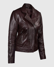 Katie Holmes Maroon Biker Jacket