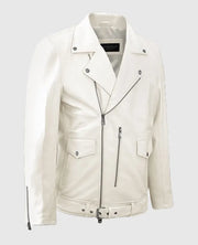 Nick Jonas White Leather Jacket