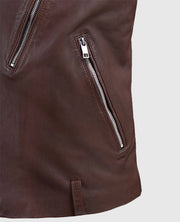 Men's Beast Biker Leather Burgundy Jacket