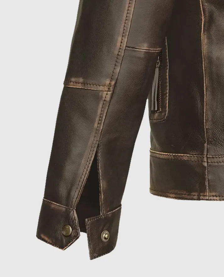 Men's Retro Leather Dark Brown Jacket