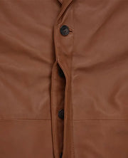 Robert Downey Jr Brown Leather Blazer