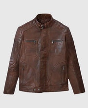 Men's Moto Firefly Leather Spanish Brown Jacket