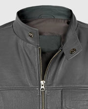 Shia Labeouf Transformers 3 Gray Leather Jacket