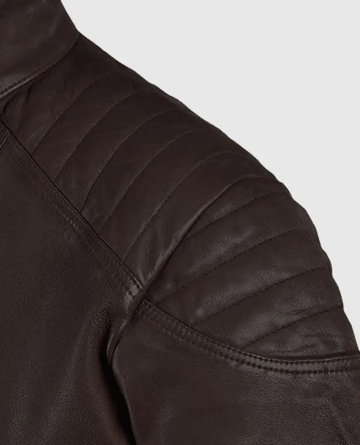 Shotgun Brown Moto Leather Jacket for Men