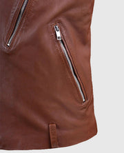 Men's Biker Beast Tan Leather Jacket