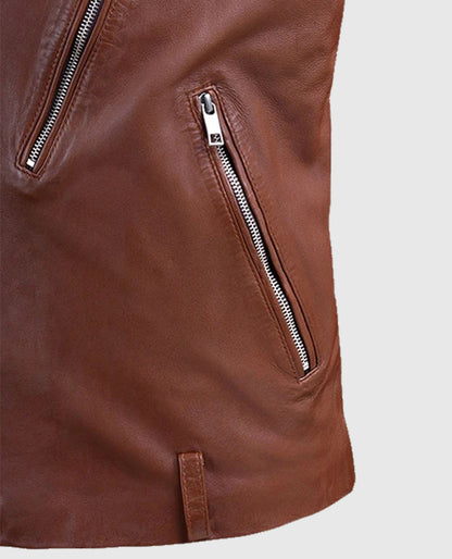 Men's Biker Beast Tan Leather Jacket