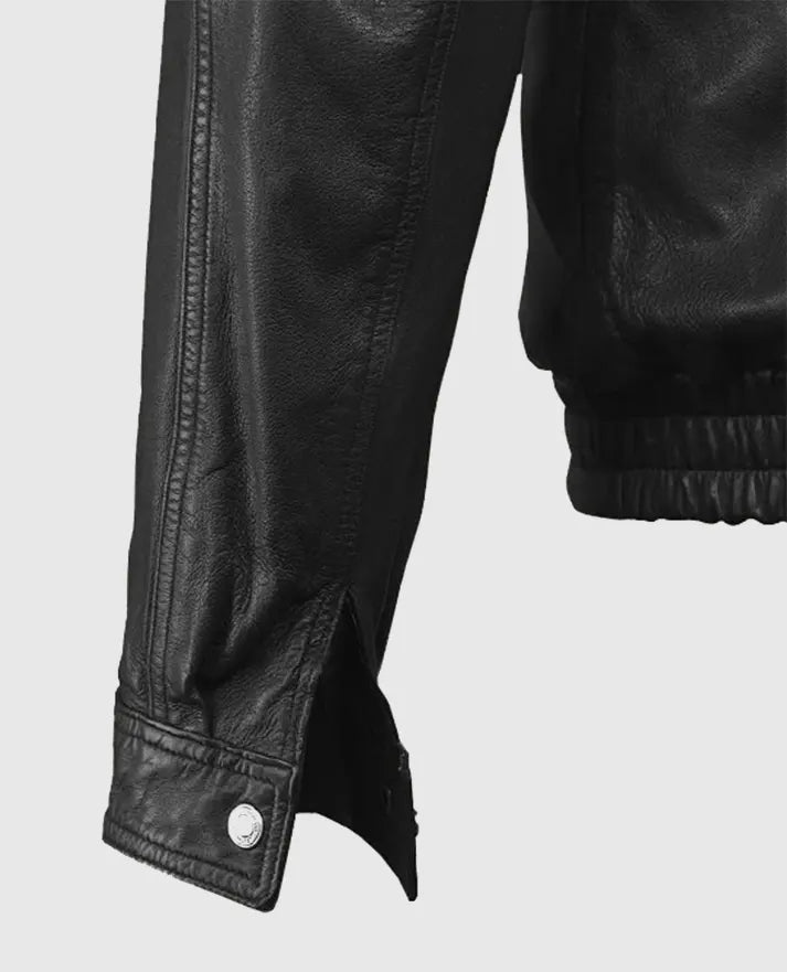 Men's Bomber Vintage Black Leather Jacket