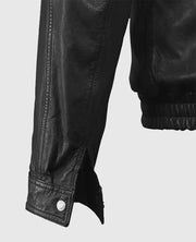 Men's Bomber Vintage Black Leather Jacket