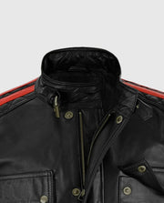 Fast & Furious 8 Vin Diesel Red Stripes Leather Jacket