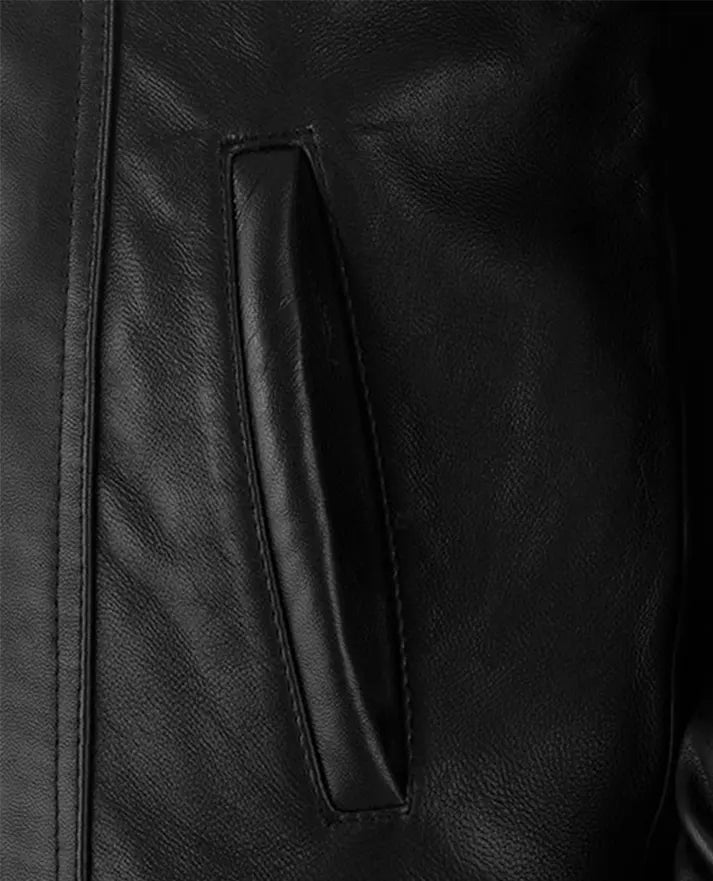 Men's Black Leather Sherpa Leather Jacket