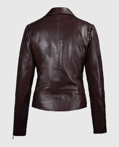 Katie Holmes Maroon Biker Jacket